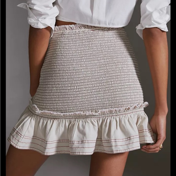 Pilcro Anthropologie Smocked Mini Skirt Size XS - Picture 13 of 13